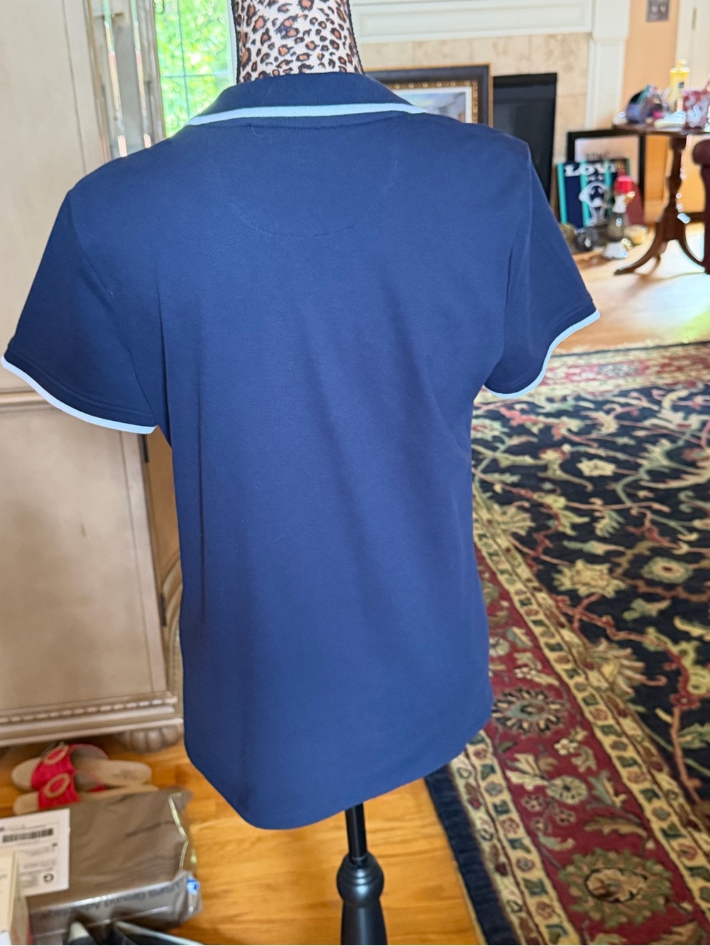 Nautica Navy Polo with White Trim - Picture 2 of 4